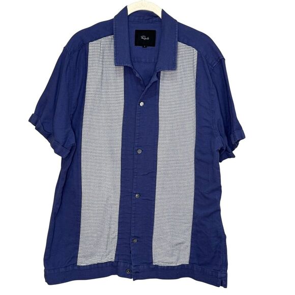 Rails Shirt Mens Large Blue White Duke Royal Parchment Button Up Casual Retro - Picture 1 of 8